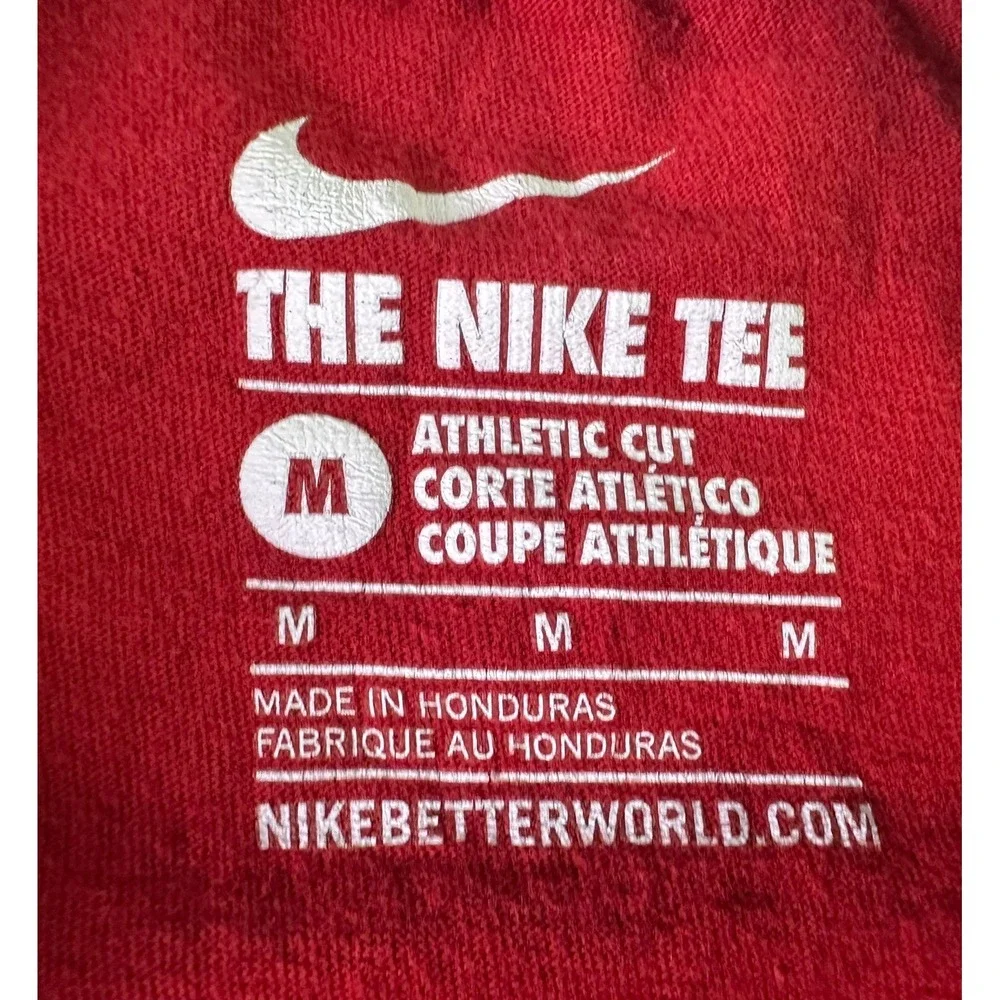 Nike The Nike Tee Mens Shirt Size‎ M Red Athletic Cut Graphic Swoosh Logo Gym